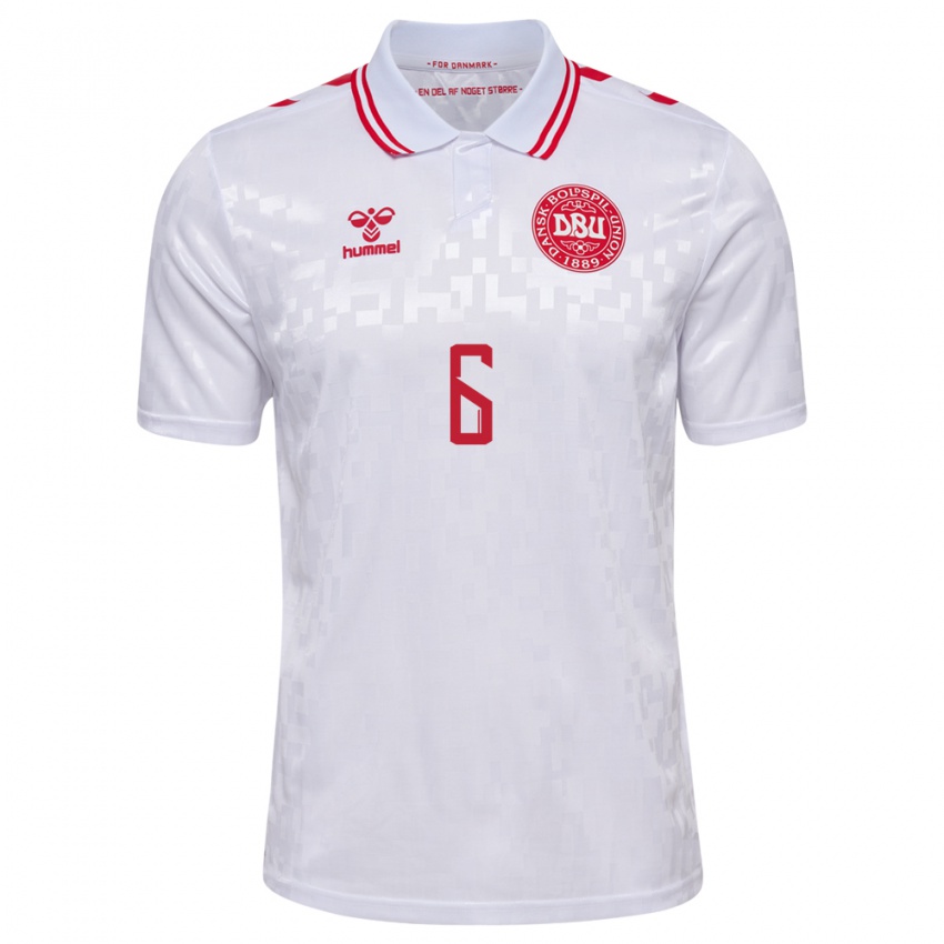 Herren Dänemark Andreas Christensen #6 Weiß Auswärtstrikot Trikot 24-26 T-Shirt Österreich