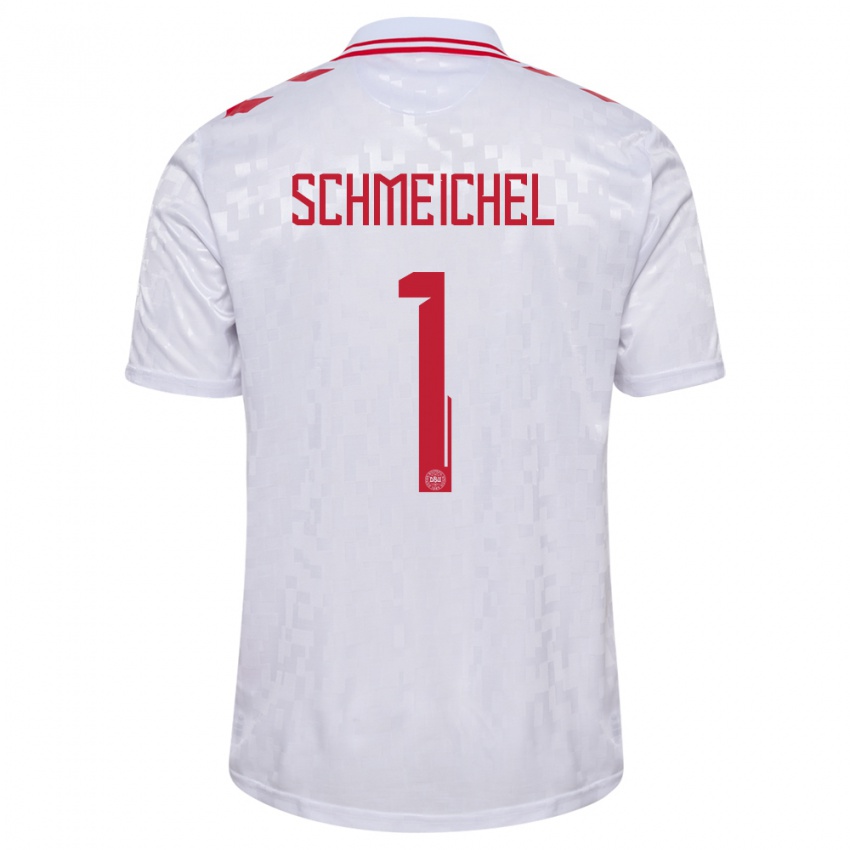 Herren Dänemark Kasper Schmeichel #1 Weiß Auswärtstrikot Trikot 24-26 T-Shirt Österreich