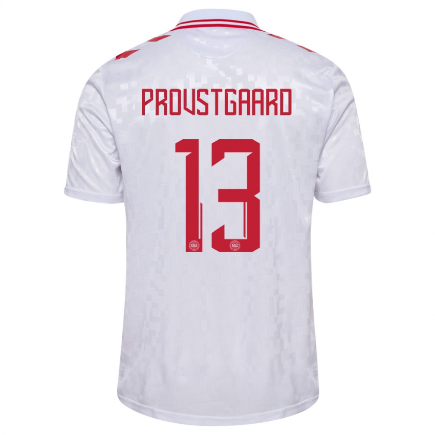 Herren Dänemark Oliver Provstgaard #13 Weiß Auswärtstrikot Trikot 24-26 T-Shirt Österreich