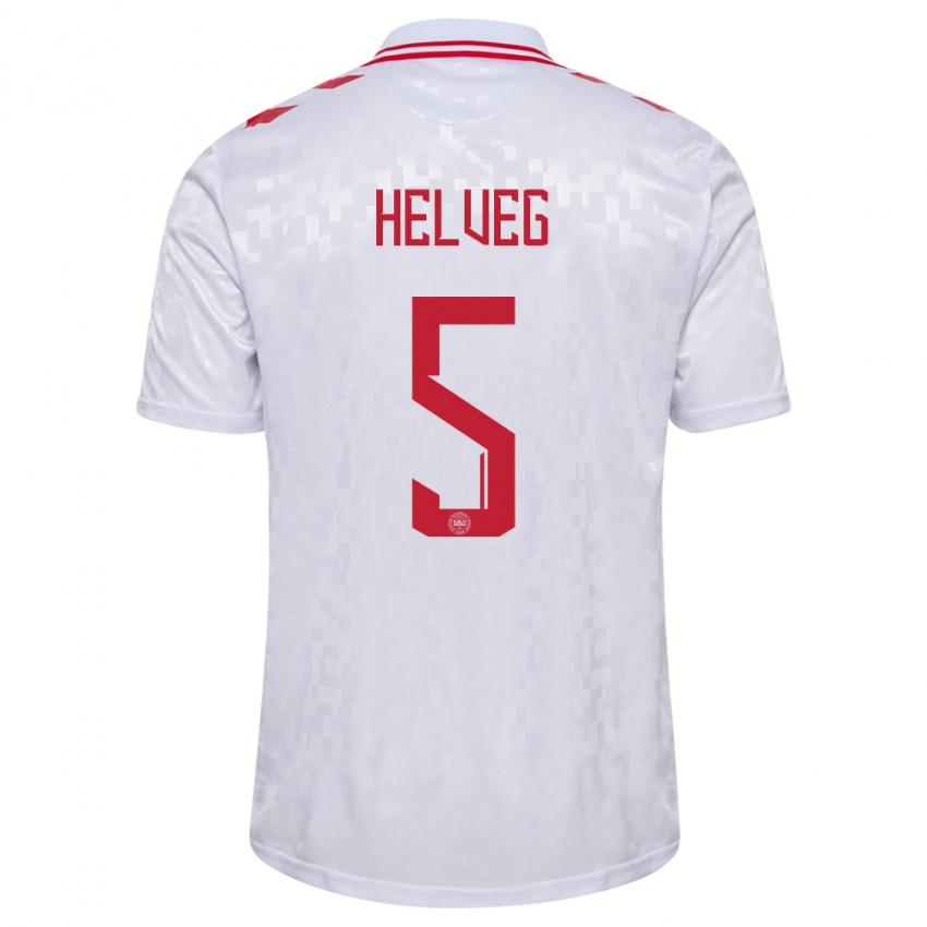 Herren Dänemark Richard Helveg #5 Weiß Auswärtstrikot Trikot 24-26 T-Shirt Österreich