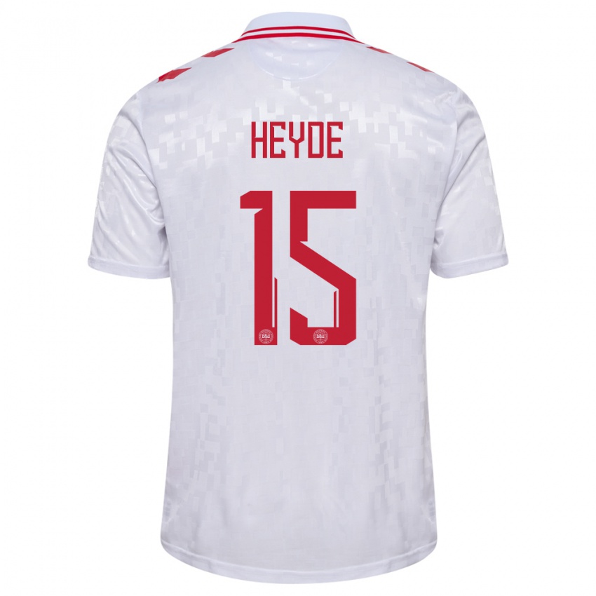 Herren Dänemark Malte Heyde #15 Weiß Auswärtstrikot Trikot 24-26 T-Shirt Österreich