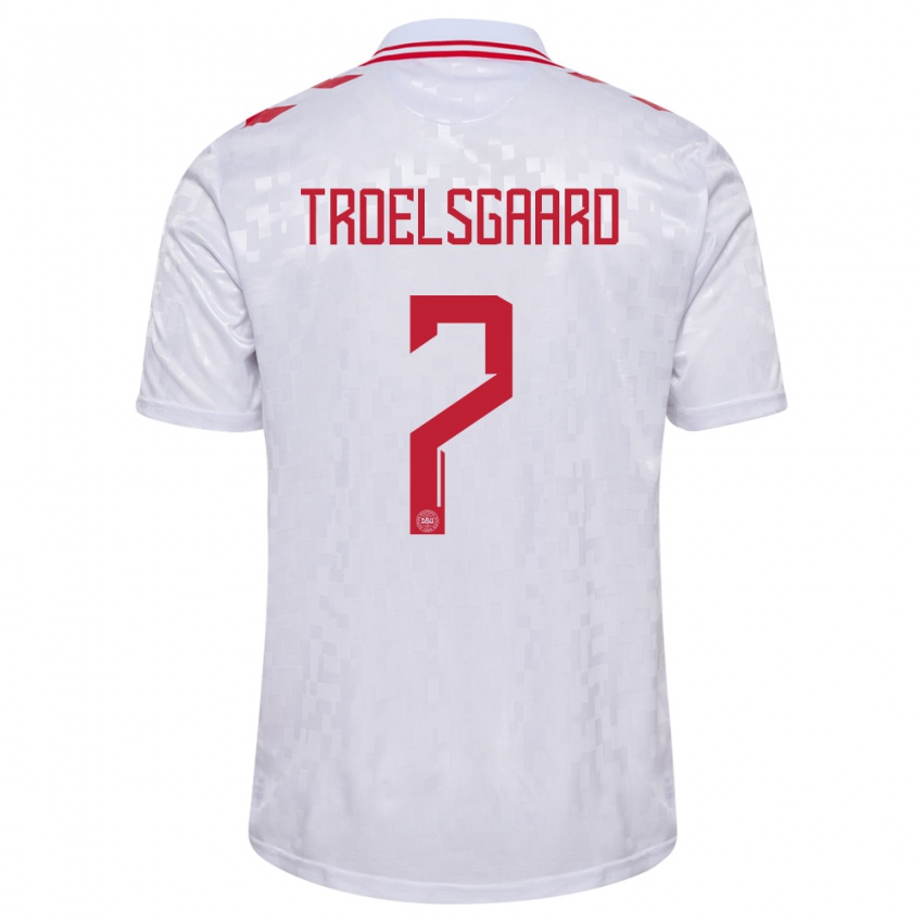 Herren Dänemark Sanne Troelsgaard #7 Weiß Auswärtstrikot Trikot 24-26 T-Shirt Österreich