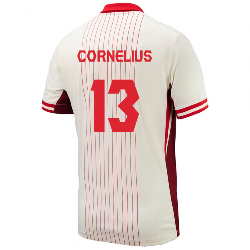 Herren Kanada Derek Cornelius #13 Weiß Auswärtstrikot Trikot 24-26 T-Shirt Österreich