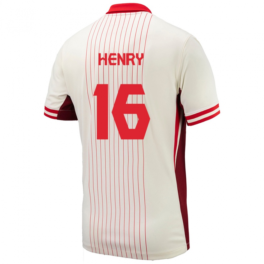 Herren Kanada Mael Henry #16 Weiß Auswärtstrikot Trikot 24-26 T-Shirt Österreich