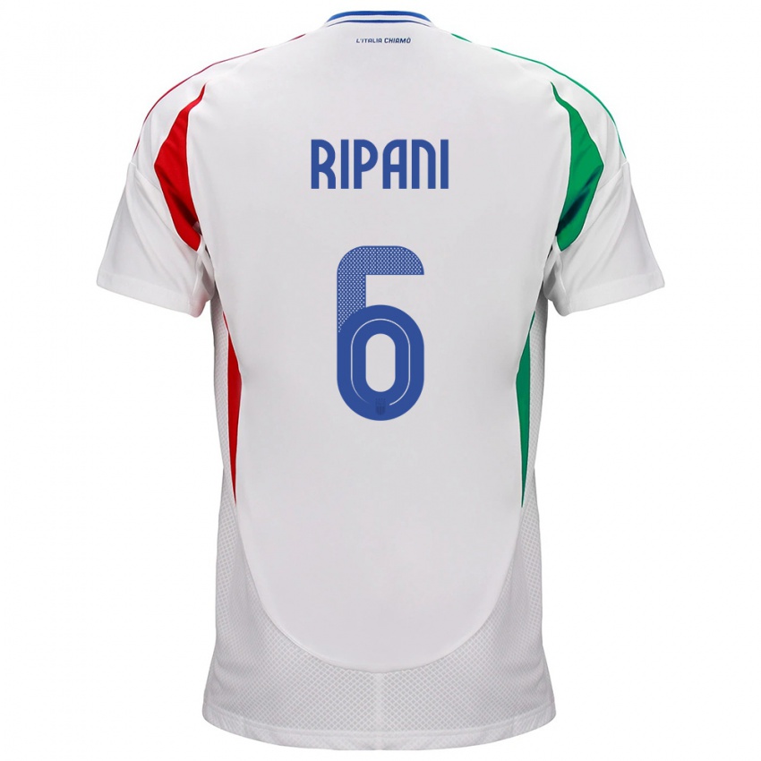 Herren Italien Diego Ripani #6 Weiß Auswärtstrikot Trikot 24-26 T-Shirt Österreich