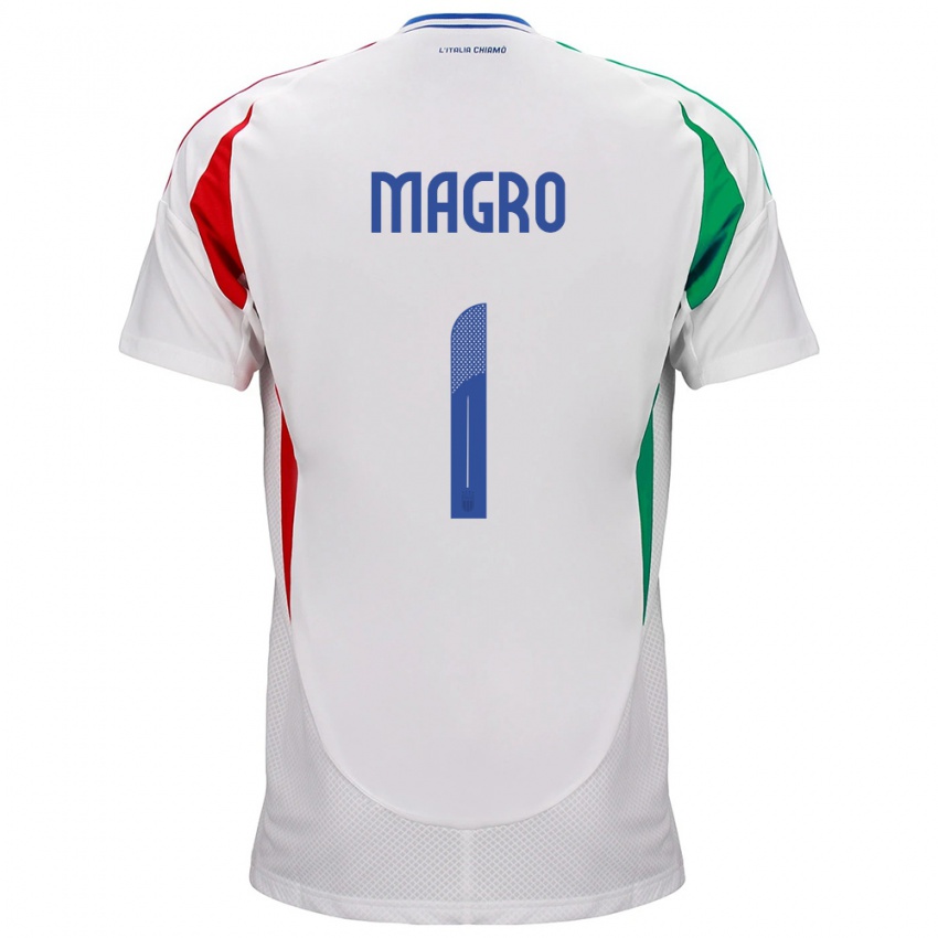 Herren Italien Federico Magro #1 Weiß Auswärtstrikot Trikot 24-26 T-Shirt Österreich