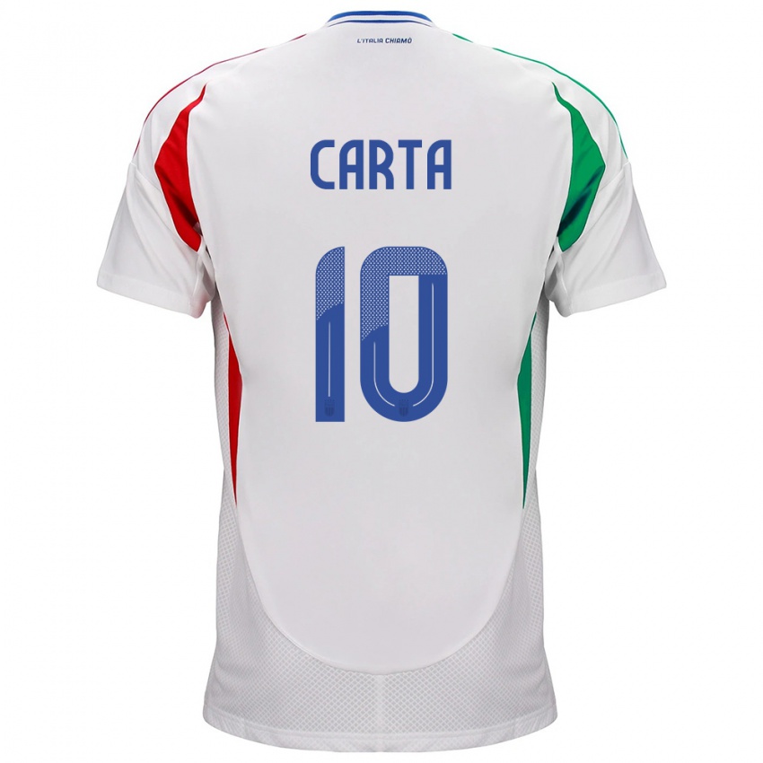 Herren Italien Antonella Carta #10 Weiß Auswärtstrikot Trikot 24-26 T-Shirt Österreich