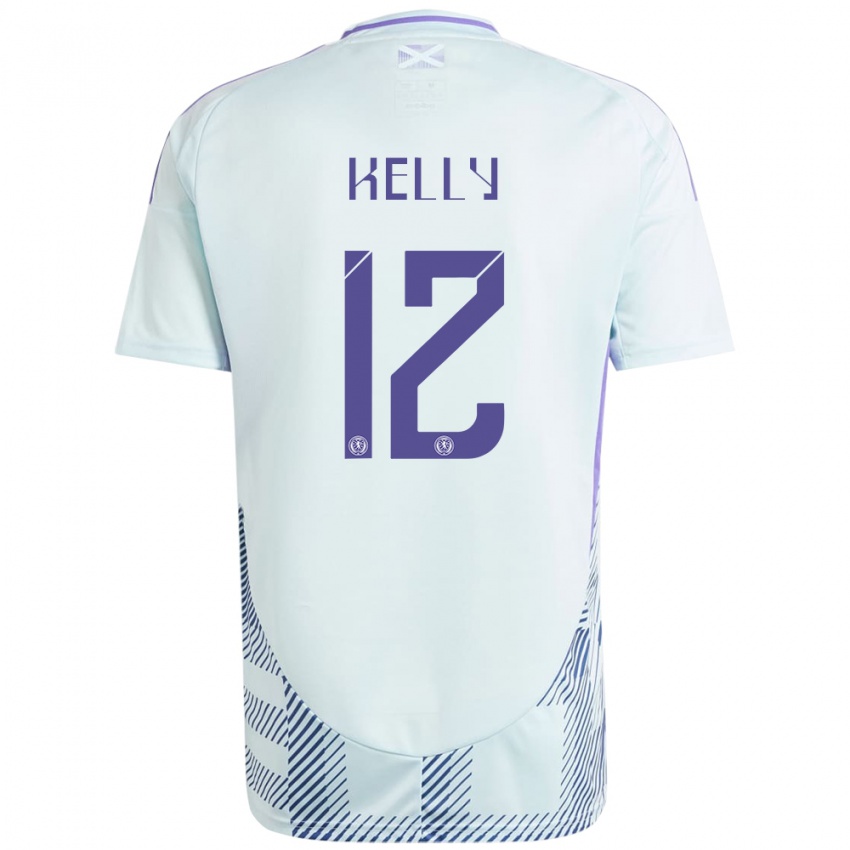 Herren Schottland Liam Kelly #12 Helles Mintblau Auswärtstrikot Trikot 24-26 T-Shirt Österreich