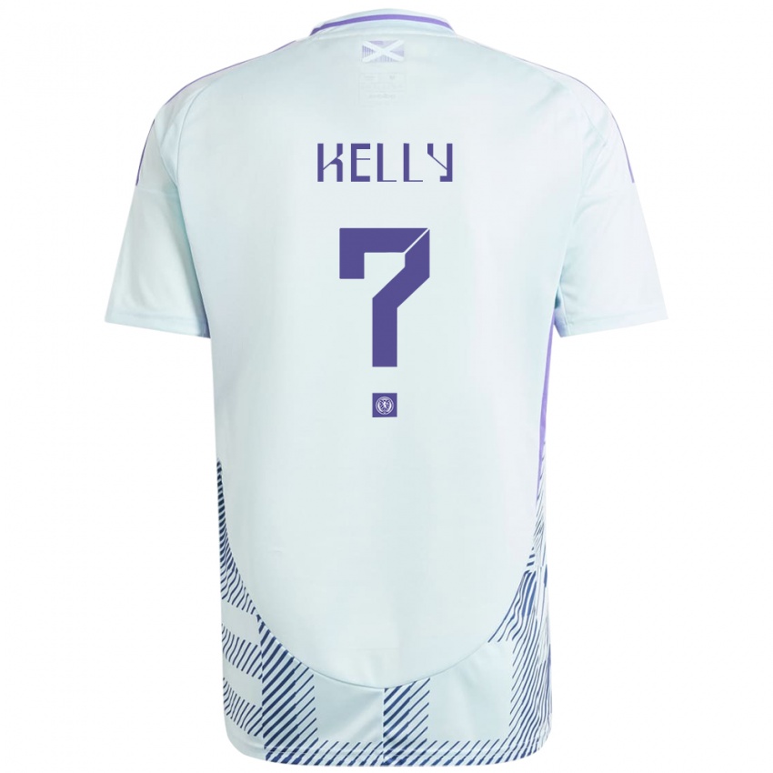 Herren Schottland Daniel Kelly #0 Helles Mintblau Auswärtstrikot Trikot 24-26 T-Shirt Österreich