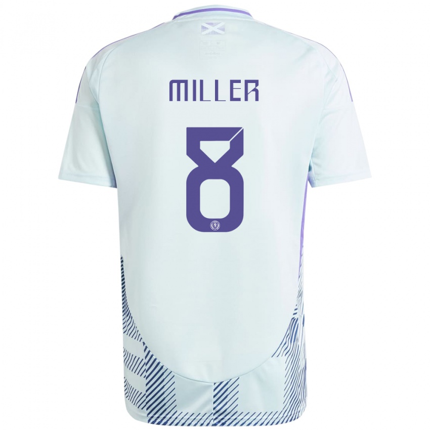 Herren Schottland Lennon Miller #8 Helles Mintblau Auswärtstrikot Trikot 24-26 T-Shirt Österreich