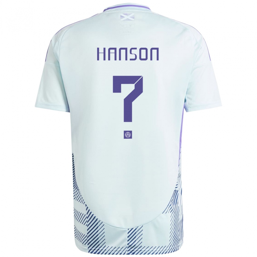 Herren Schottland Kirsty Hanson #0 Helles Mintblau Auswärtstrikot Trikot 24-26 T-Shirt Österreich