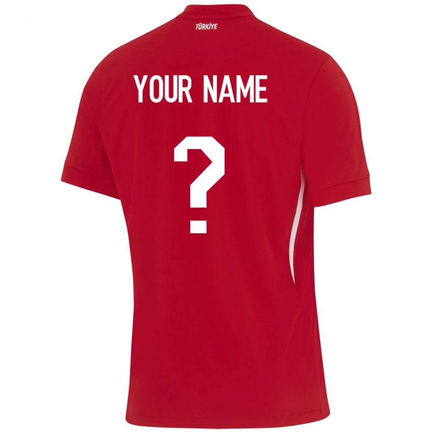 Herren Türkei Ihren Namen #0 Rot Auswärtstrikot Trikot 24-26 T-Shirt Österreich