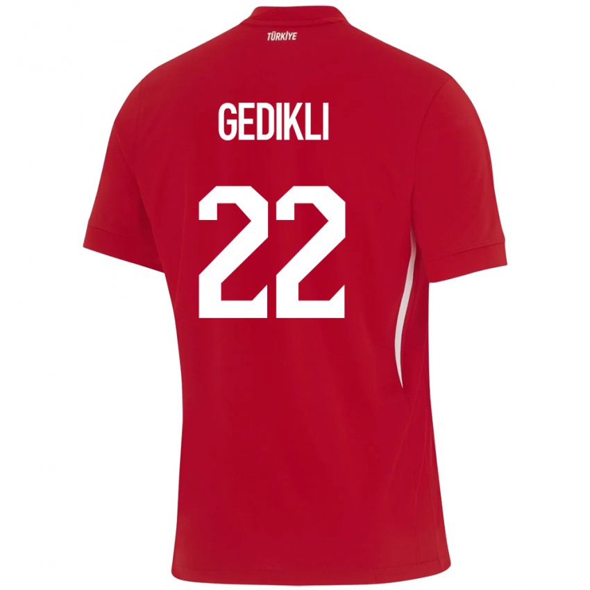 Herren Türkei Berkant Gedikli #22 Rot Auswärtstrikot Trikot 24-26 T-Shirt Österreich