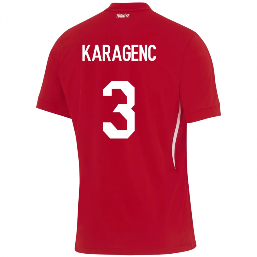 Herren Türkei Didem Karagenç #3 Rot Auswärtstrikot Trikot 24-26 T-Shirt Österreich