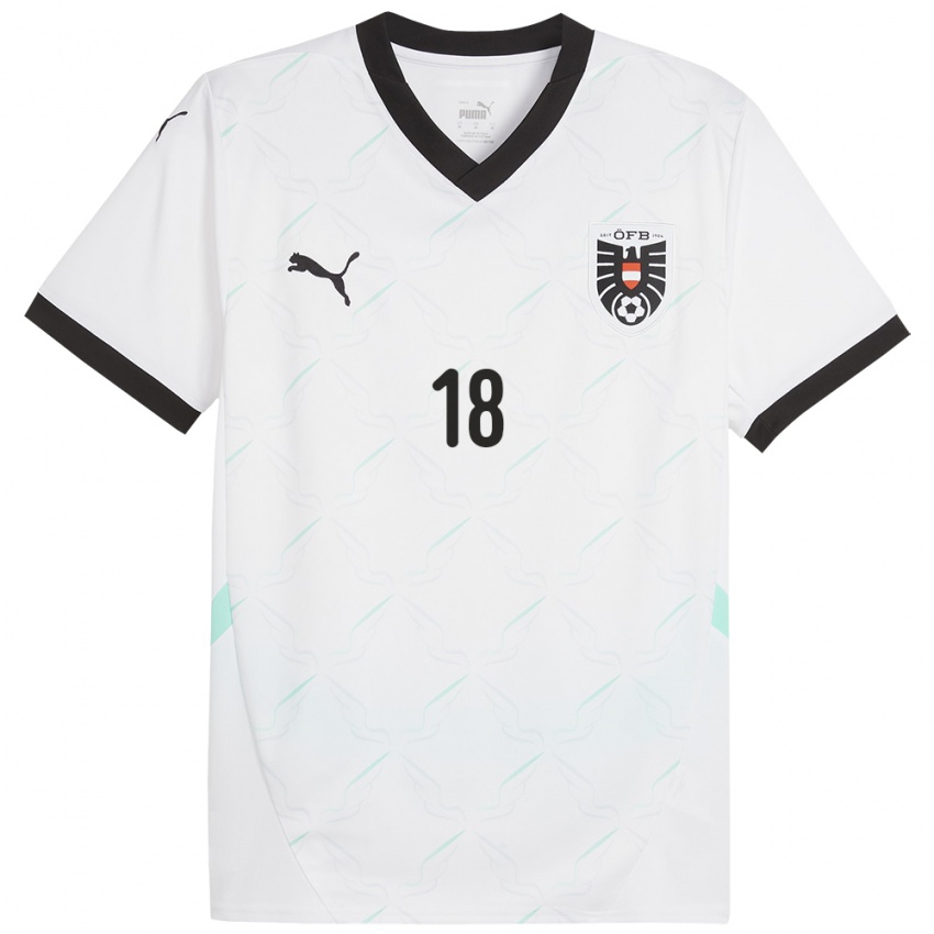 Herren Österreich Julia Hickelsberger-Füller #18 Weiß Auswärtstrikot Trikot 24-26 T-Shirt Österreich