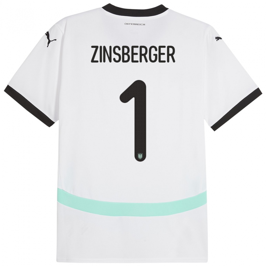 Herren Österreich Manuela Zinsberger #1 Weiß Auswärtstrikot Trikot 24-26 T-Shirt Österreich