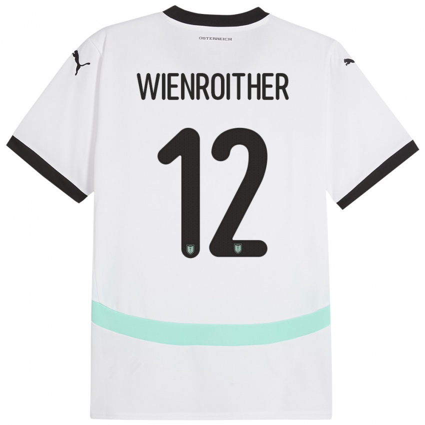 Herren Österreich Laura Wienroither #12 Weiß Auswärtstrikot Trikot 24-26 T-Shirt Österreich