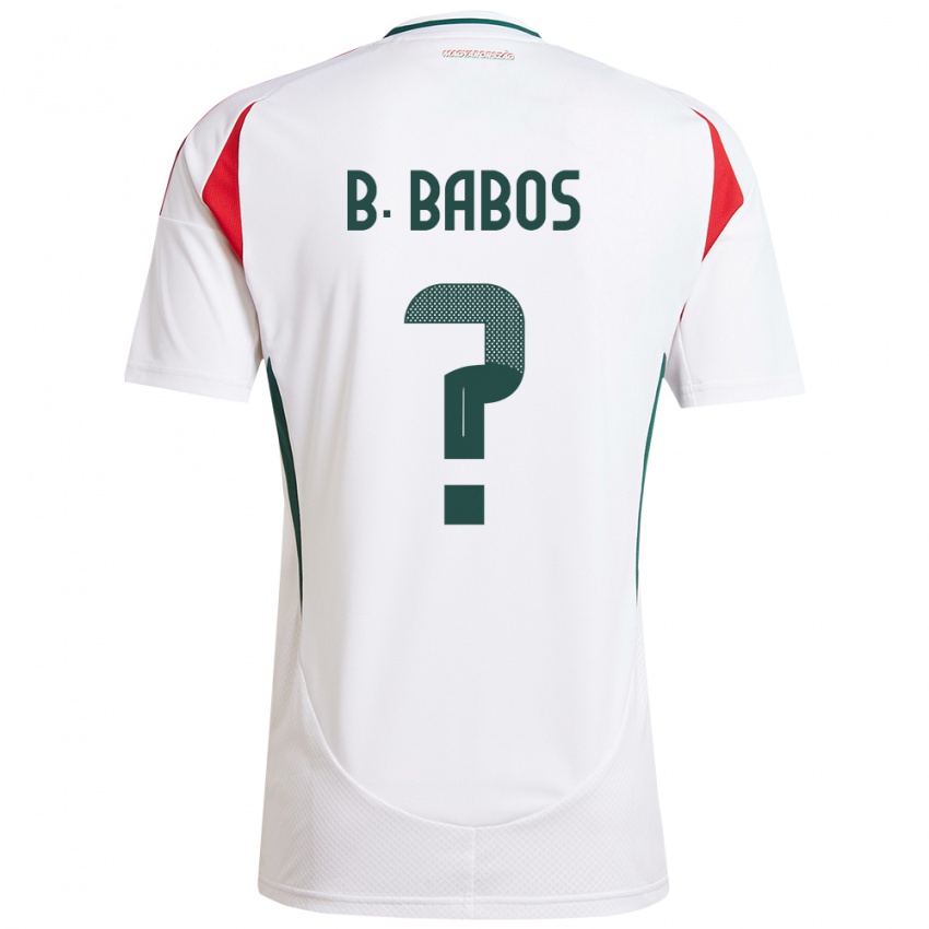 Herren Ungarn Bence Babos #0 Weiß Auswärtstrikot Trikot 24-26 T-Shirt Österreich