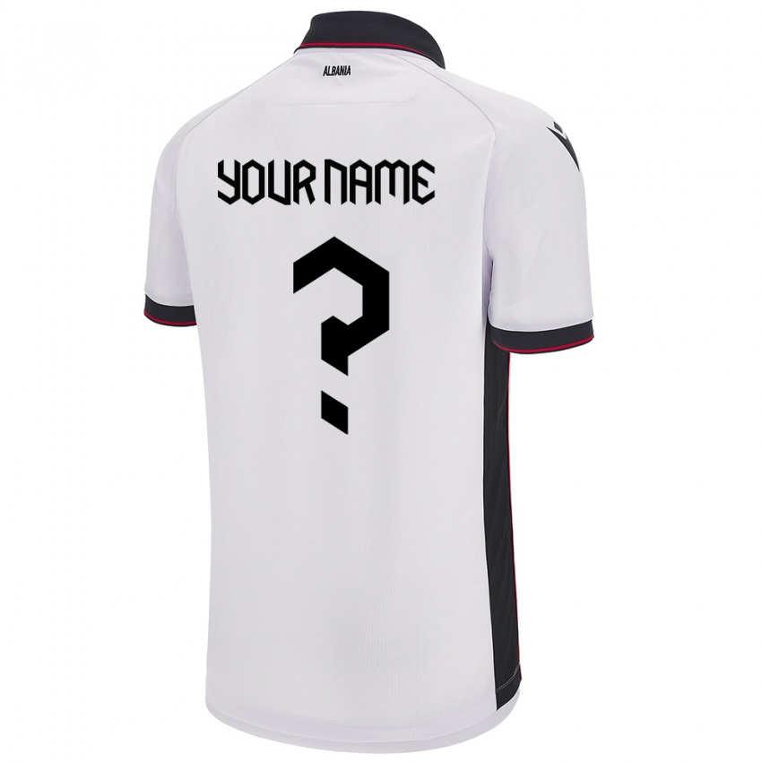 Herren Albanien Ihren Namen #0 Weiß Auswärtstrikot Trikot 24-26 T-Shirt Österreich