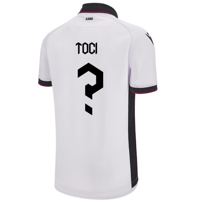 Herren Albanien Eljon Toci #0 Weiß Auswärtstrikot Trikot 24-26 T-Shirt Österreich