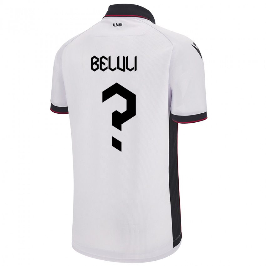 Herren Albanien Arxhei Beluli #0 Weiß Auswärtstrikot Trikot 24-26 T-Shirt Österreich
