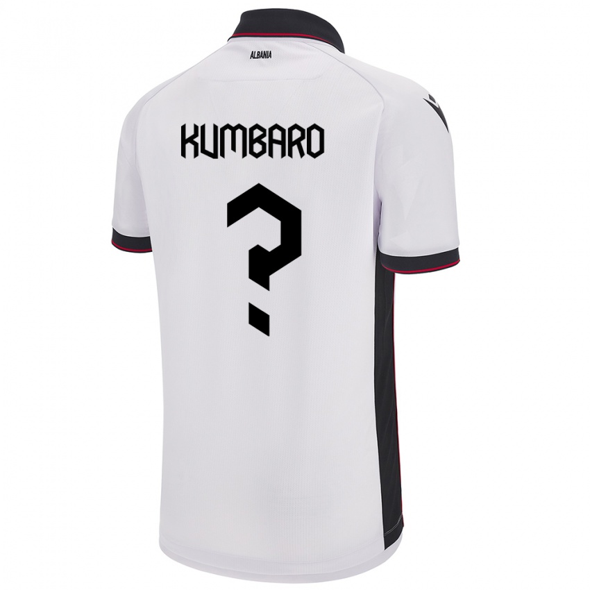 Herren Albanien Alvi Kumbaro #0 Weiß Auswärtstrikot Trikot 24-26 T-Shirt Österreich