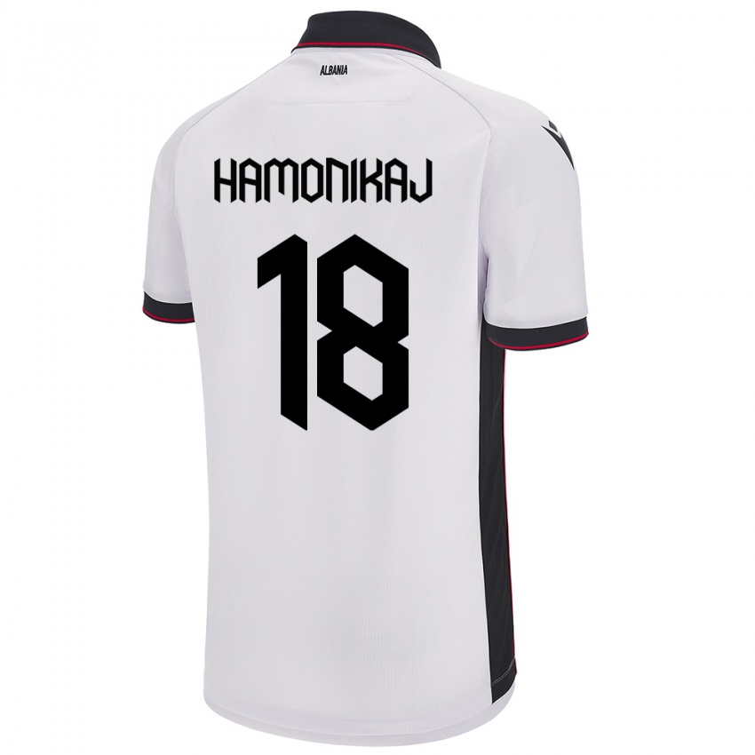 Herren Albanien Klea Hamonikaj #18 Weiß Auswärtstrikot Trikot 24-26 T-Shirt Österreich