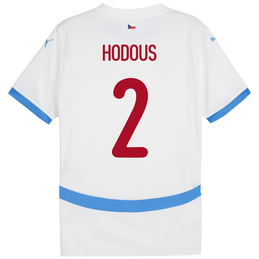 Herren Tschechien Petr Hodous #2 Weiß Auswärtstrikot Trikot 24-26 T-Shirt Österreich