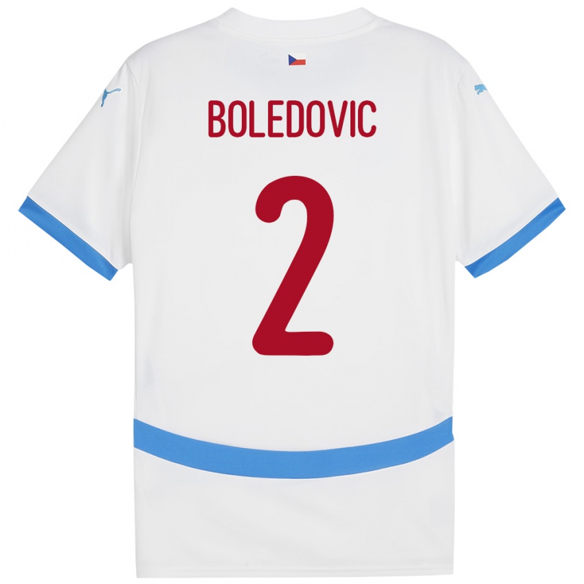 Herren Tschechien Tobias Boledovic #2 Weiß Auswärtstrikot Trikot 24-26 T-Shirt Österreich