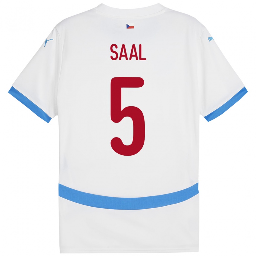 Herren Tschechien Lukas Saal #5 Weiß Auswärtstrikot Trikot 24-26 T-Shirt Österreich