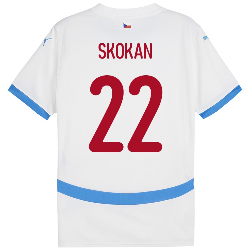 Herren Tschechien Vitek Skokan #22 Weiß Auswärtstrikot Trikot 24-26 T-Shirt Österreich
