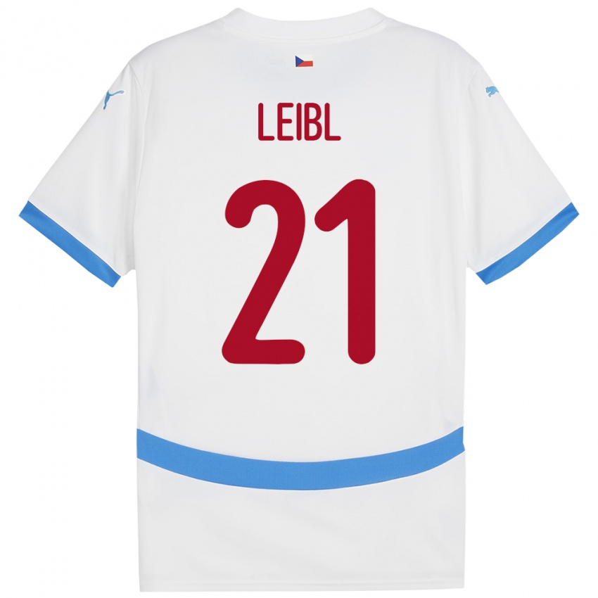 Herren Tschechien Adam Leibl #21 Weiß Auswärtstrikot Trikot 24-26 T-Shirt Österreich