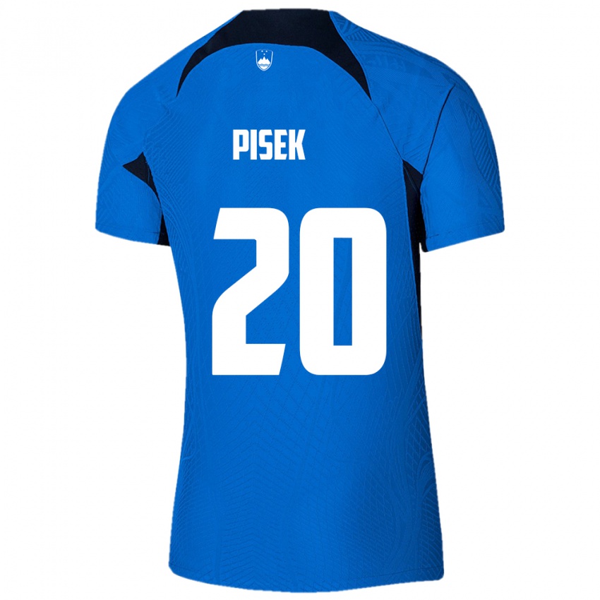 Herren Slowenien Jost Pisek #20 Blau Auswärtstrikot Trikot 24-26 T-Shirt Österreich