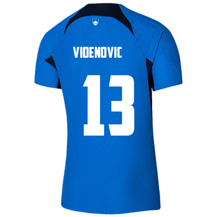 Herren Slowenien Denis Videnovic #13 Blau Auswärtstrikot Trikot 24-26 T-Shirt Österreich