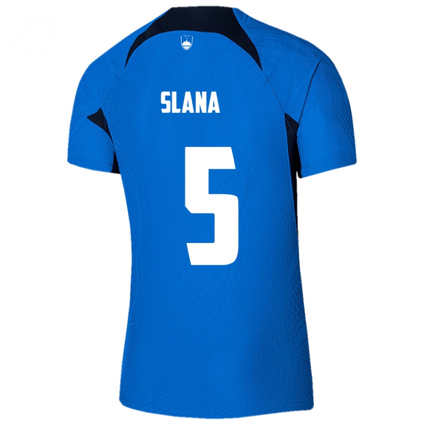 Herren Slowenien Filip Slana #5 Blau Auswärtstrikot Trikot 24-26 T-Shirt Österreich