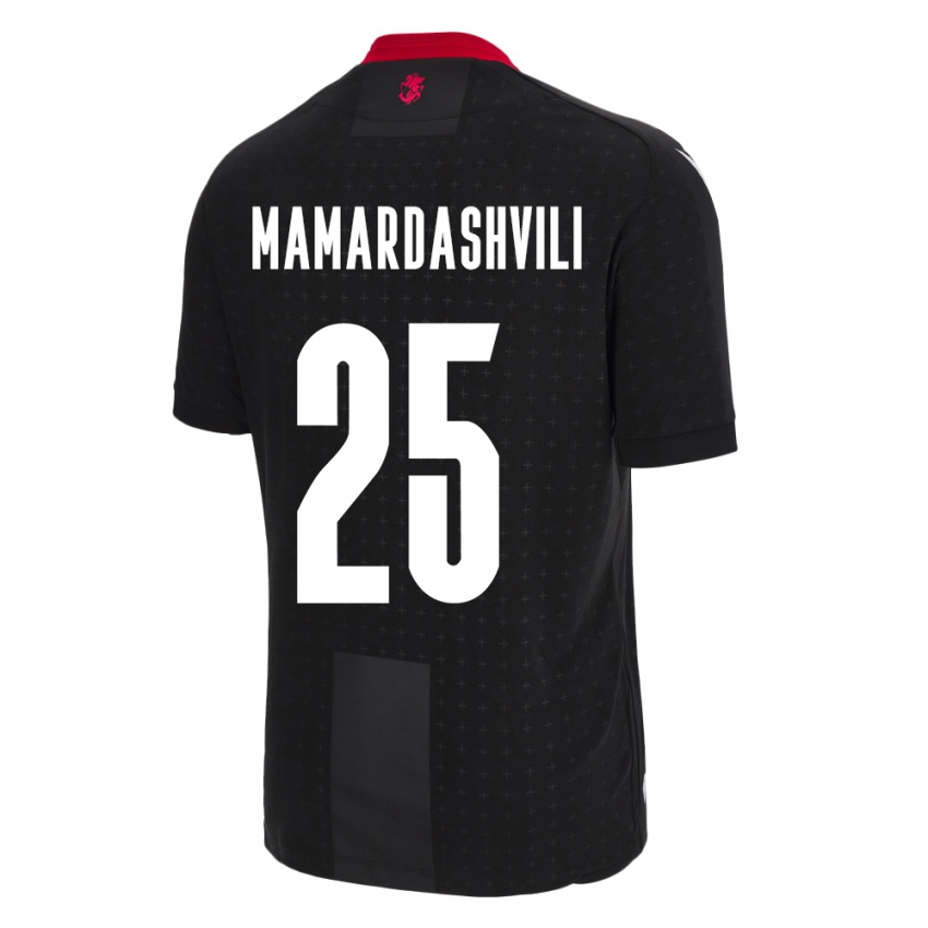 Herren Georgien Giorgi Mamardashvili #25 Schwarz Auswärtstrikot Trikot 24-26 T-Shirt Österreich