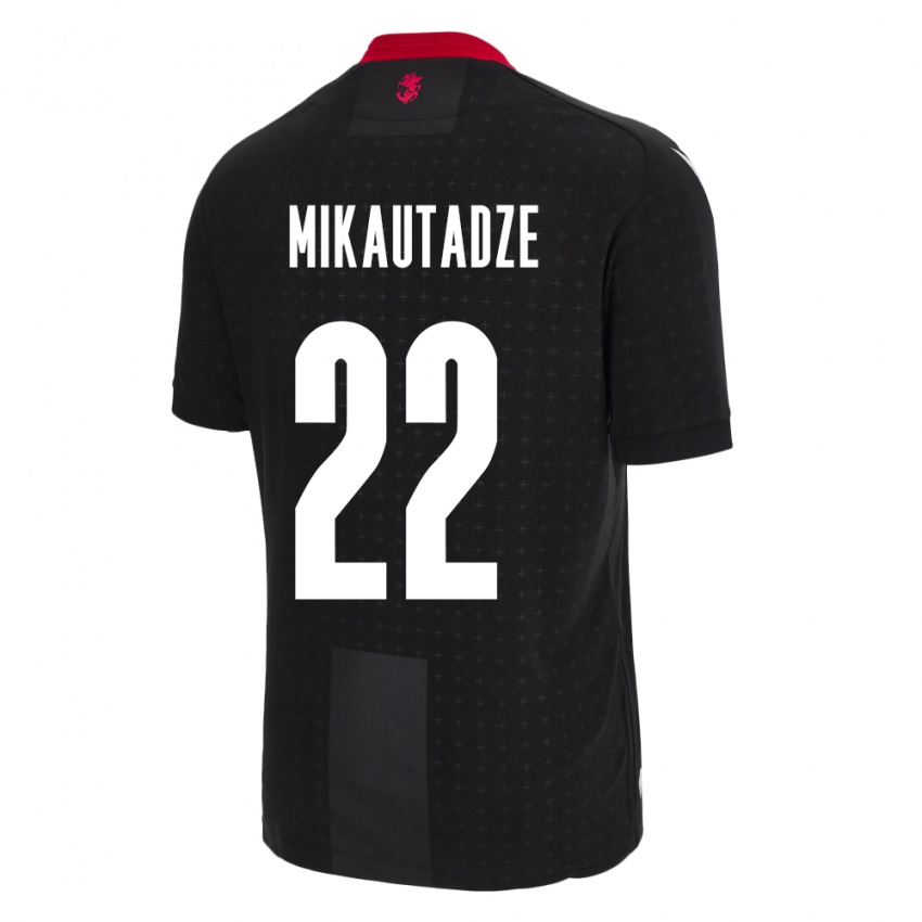 Herren Georgien Georges Mikautadze #22 Schwarz Auswärtstrikot Trikot 24-26 T-Shirt Österreich