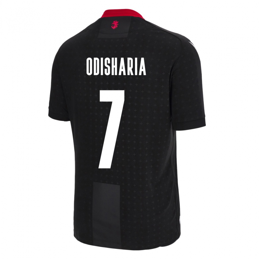 Herren Georgien Lasha Odisharia #7 Schwarz Auswärtstrikot Trikot 24-26 T-Shirt Österreich