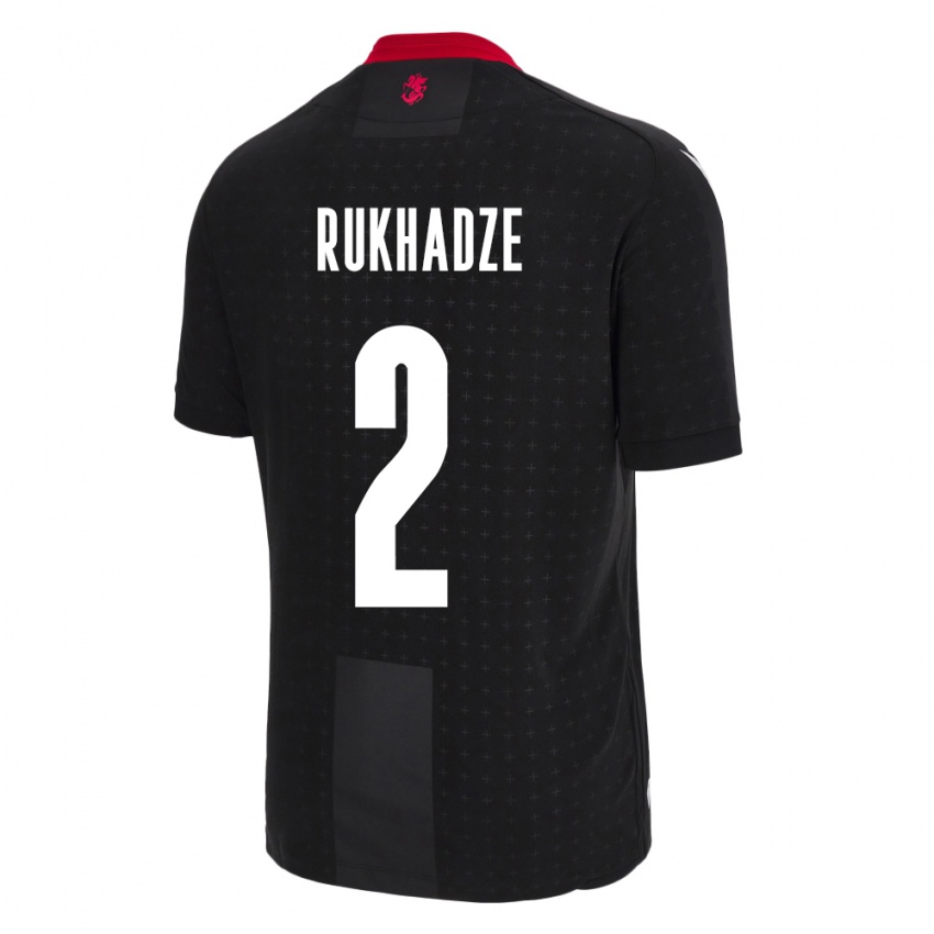 Herren Georgien Zurab Rukhadze #2 Schwarz Auswärtstrikot Trikot 24-26 T-Shirt Österreich