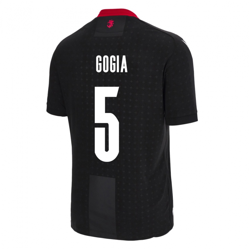 Herren Georgien Gigi Gogia #5 Schwarz Auswärtstrikot Trikot 24-26 T-Shirt Österreich