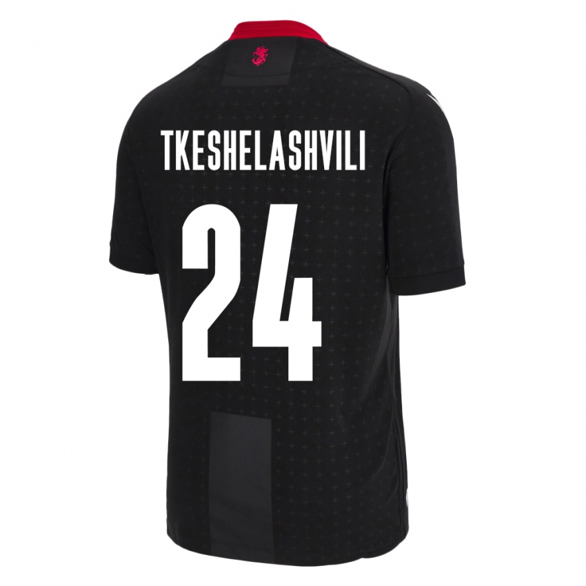 Herren Georgien Amiran Tkeshelashvili #24 Schwarz Auswärtstrikot Trikot 24-26 T-Shirt Österreich