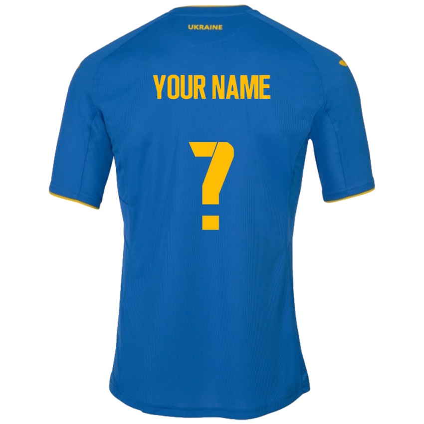 Herren Ukraine Ihren Namen #0 Blau Auswärtstrikot Trikot 24-26 T-Shirt Österreich