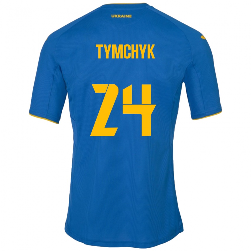 Herren Ukraine Oleksandr Tymchyk #24 Blau Auswärtstrikot Trikot 24-26 T-Shirt Österreich