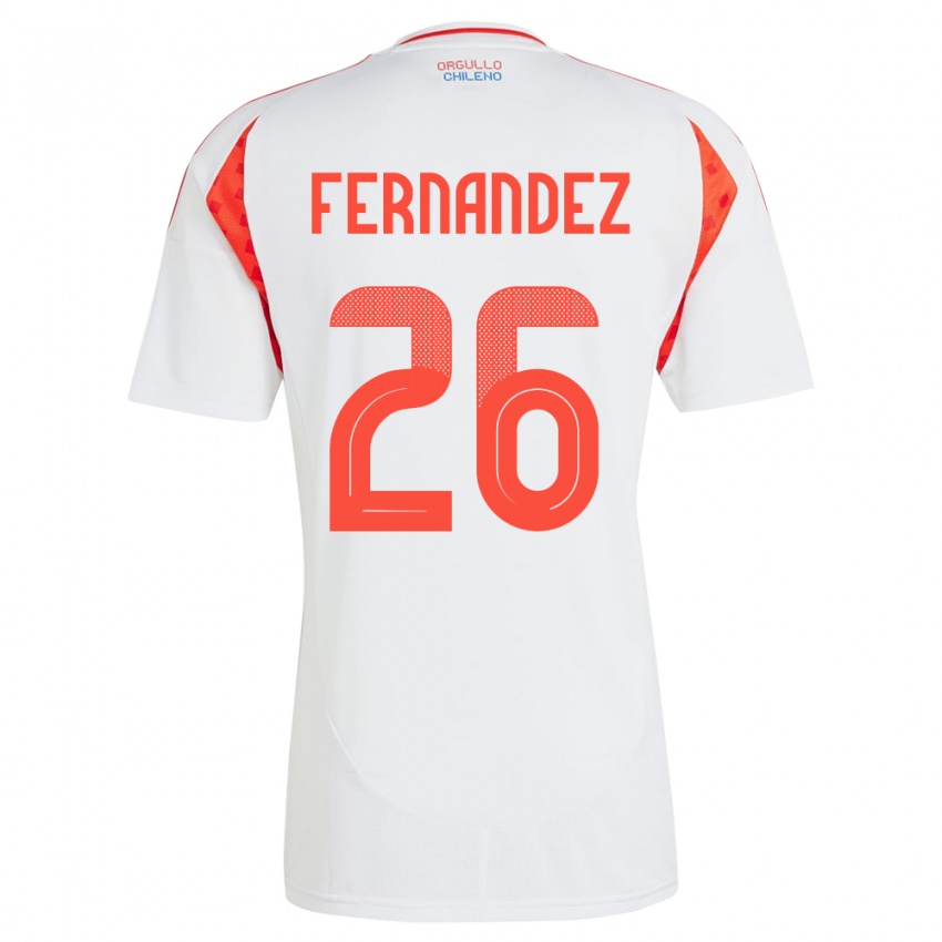 Herren Chile Nicolás Fernández #26 Weiß Auswärtstrikot Trikot 24-26 T-Shirt Österreich