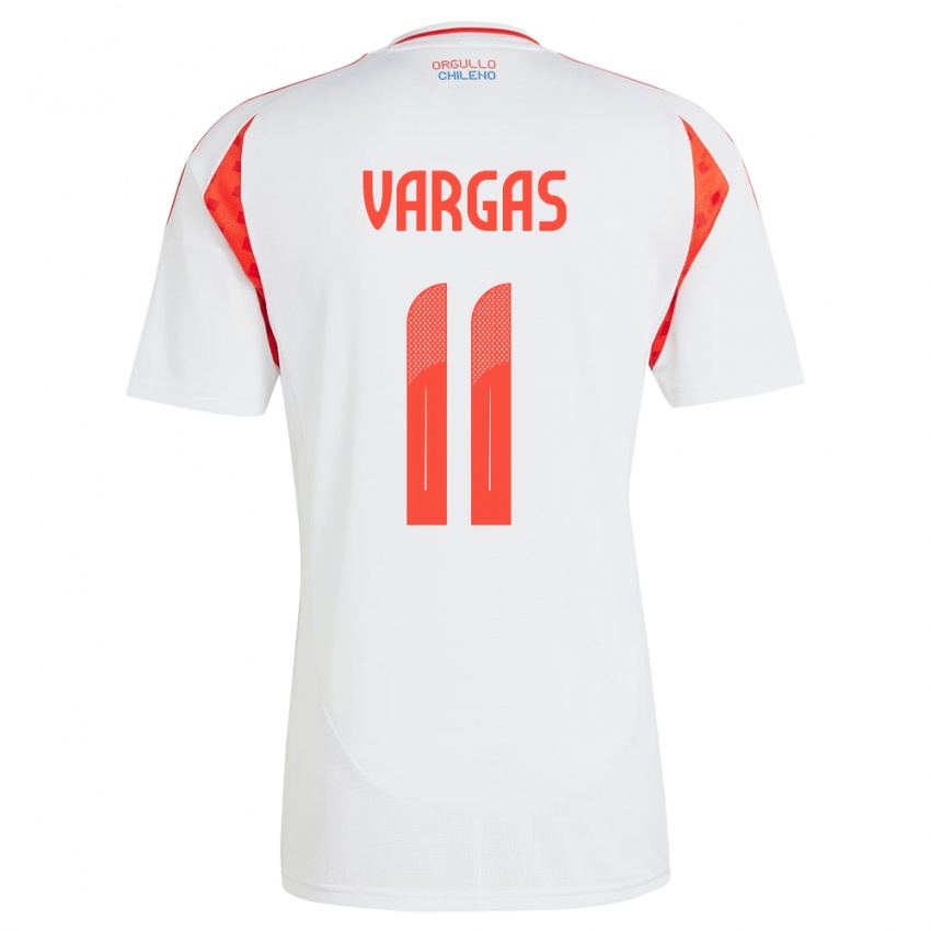 Herren Chile Eduardo Vargas #11 Weiß Auswärtstrikot Trikot 24-26 T-Shirt Österreich