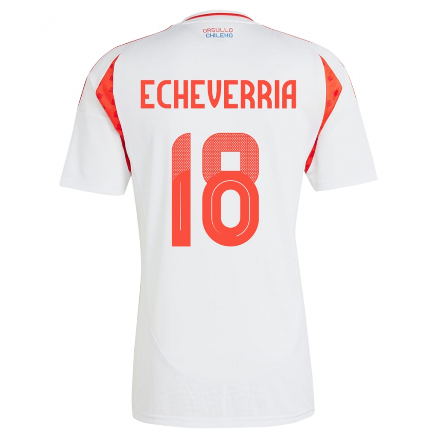 Herren Chile Rodrigo Echeverría #18 Weiß Auswärtstrikot Trikot 24-26 T-Shirt Österreich