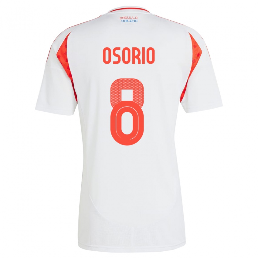 Herren Chile Darío Osorio #8 Weiß Auswärtstrikot Trikot 24-26 T-Shirt Österreich