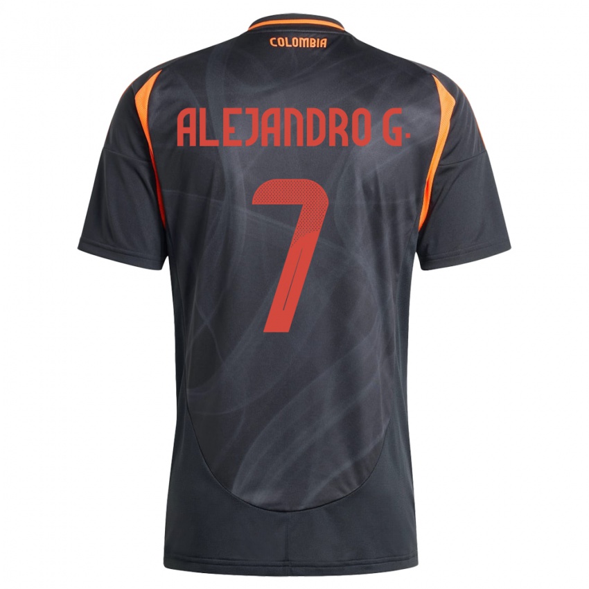 Herren Kolumbien Alejandro García #7 Schwarz Auswärtstrikot Trikot 24-26 T-Shirt Österreich