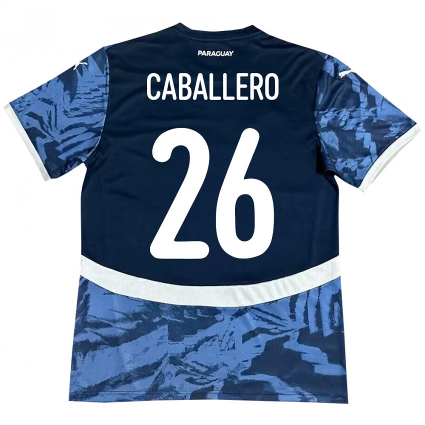 Herren Paraguay Hernesto Caballero #26 Blau Auswärtstrikot Trikot 24-26 T-Shirt Österreich