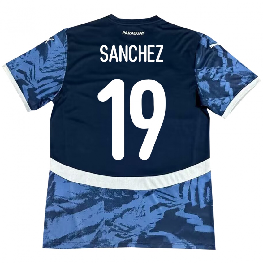 Herren Paraguay Juan Sánchez #19 Blau Auswärtstrikot Trikot 24-26 T-Shirt Österreich